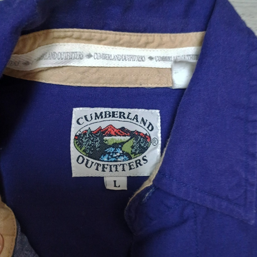 Cumberland Outfitters Western Aztec Purple Pearl Snap Button Down Shirt Large - Picture 3 of 6